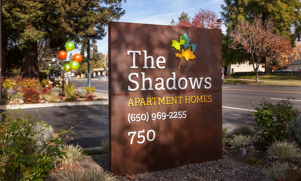 The Shadows Apartments Entrance sign